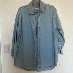 zara denim shirt!